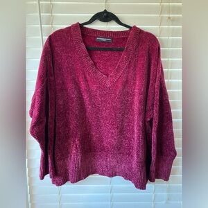 Elegant Burgundy V-Neck Sweater